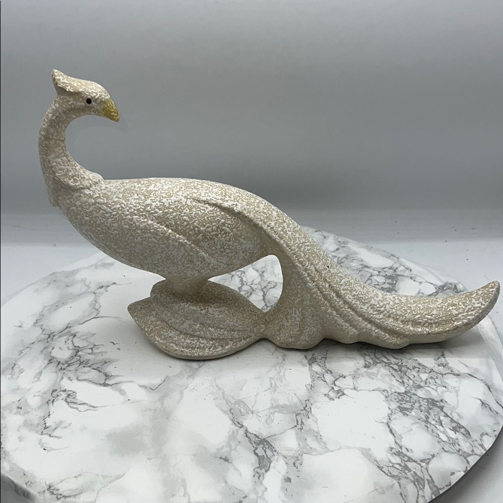 MADDUX OF CALIFORNIA VINTAGE 1950-1960s MCM Splatterware Peacock Figurine